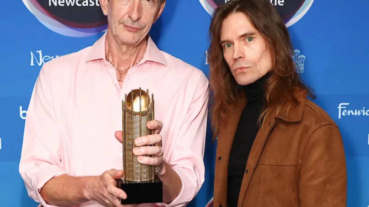 Suede at the 2026 Mercury Prize photo wall in Newcastle