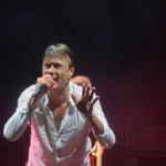 Brett Anderson of Suede on stage at the Royal Festival Hall